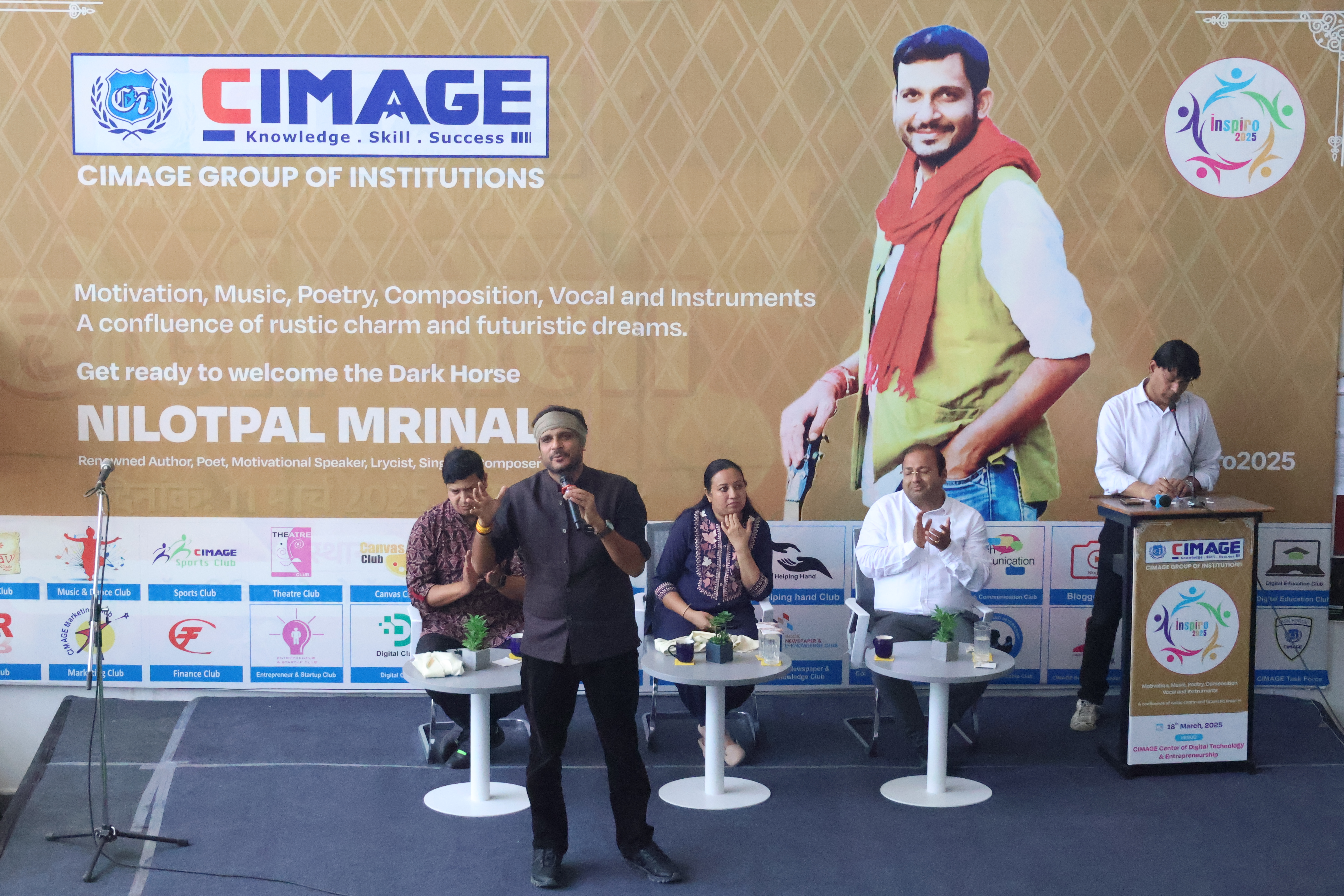 Inspiro 2025 at CIMAGE: Nilotpal Mrinal Inspires Students with a Fusion of Literature and Music